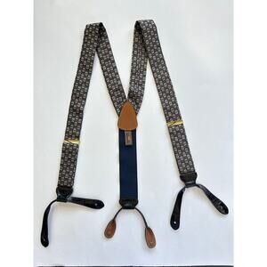 Trafalgar Suspenders Gold Navy Maroon Black Leather Light Wear Dapper Menswear